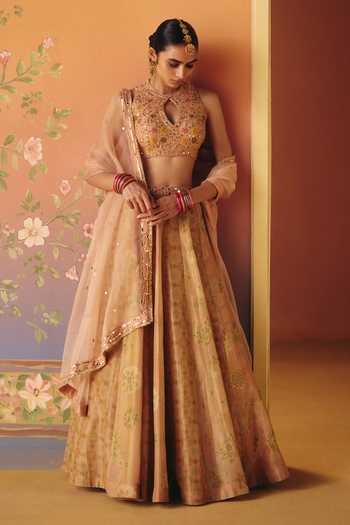 Drishti & Zahabia Noor Phulkari Print Lehenga Set