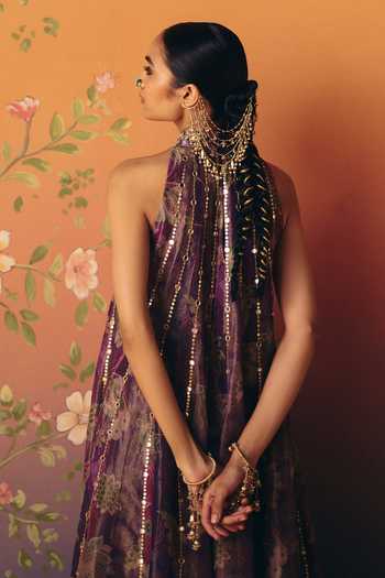 Drishti & Zahabia Phulkari Print Kurta & Pant Set