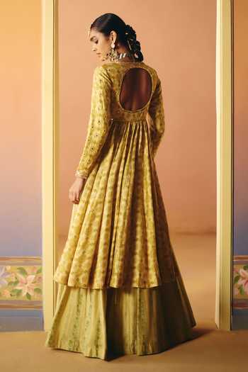 Drishti & Zahabia Reet Phulkari Print Kurta & Skirt Set