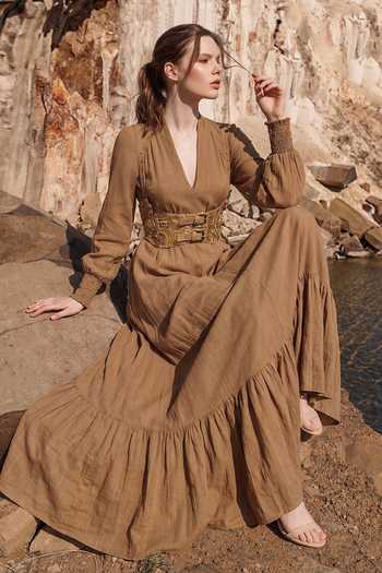 Nikita Mhaisalkar Dress With Embroidered Griddle Belt 