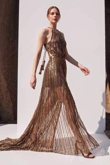 Nikita Mhaisalkar Hand Embroidered Slit Dress 