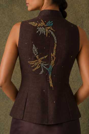Vrinda Soni Vestige Embroidered Jacket & Skirt Set 