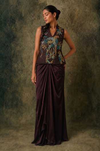 Vrinda Soni Vestige Embroidered Jacket & Skirt Set 