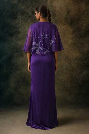 Vrinda Soni Sway Embroidered Cape Set 