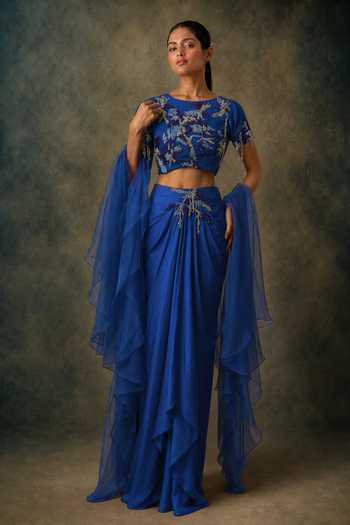 Vrinda Soni Diffusion Embroidered Bustier Skirt Set 