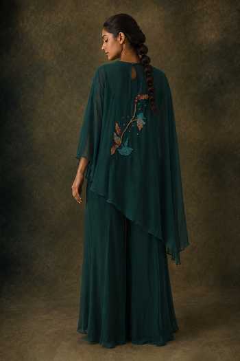 Vrinda Soni Wisp Embroidered Cape Set 