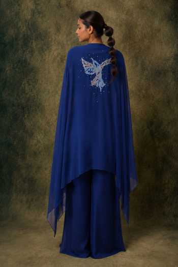 Vrinda Soni Wander Embroidered Cape Set 