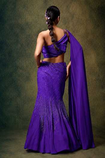 Vrinda Soni Solstice One Shoulder Blouse & Lehenga Set 