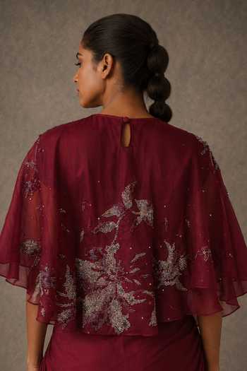 Vrinda Soni Sway Embroidered Cape Set 
