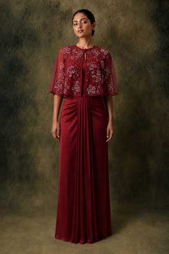 Vrinda Soni Flutter Draped Skirt Set 