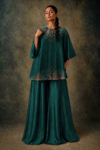 Vrinda Soni Mist Embroidered Jacket & Pant Set 