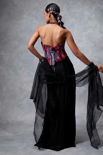 Vrinda Soni Trickle Embroidered Corset Skirt Set 