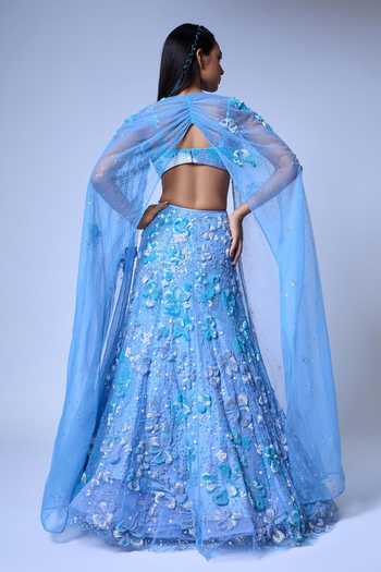 Vrinda Soni Floral Burst Cape Lehenga Set 