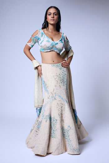 Vrinda Soni Grain Embellished Fish Tail Lehenga Set 