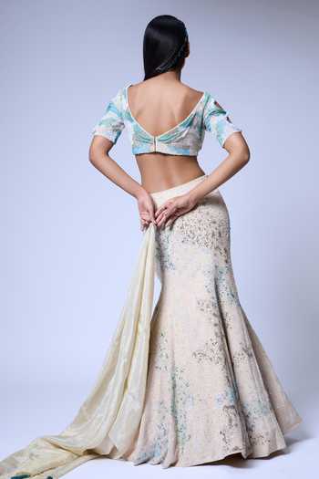 Vrinda Soni Grain Embellished Fish Tail Lehenga Set 