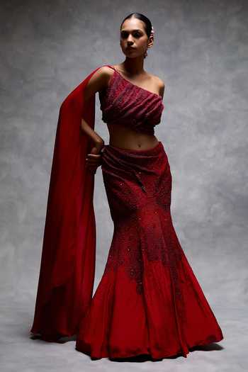 Vrinda Soni Sculpted Embroidered Lehenga & Blouse Set 
