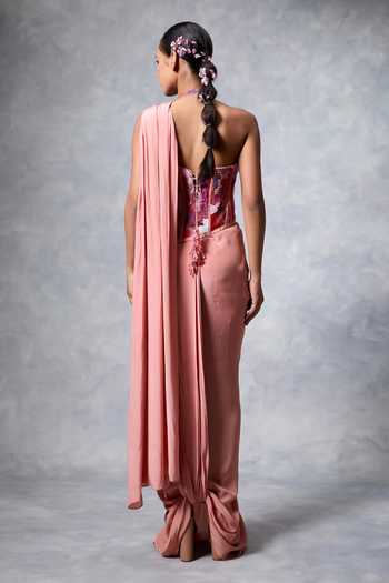 Vrinda Soni Sprinkle Pre-Draped Saree With Corset 