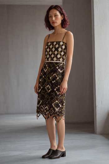 Devina Juneja Magnolia Printed Midi Dress 