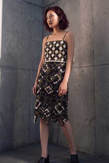 Devina Juneja Magnolia Printed Midi Dress 