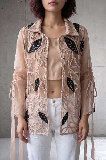 Devina Juneja Iris Embroidered Top With Bustier 