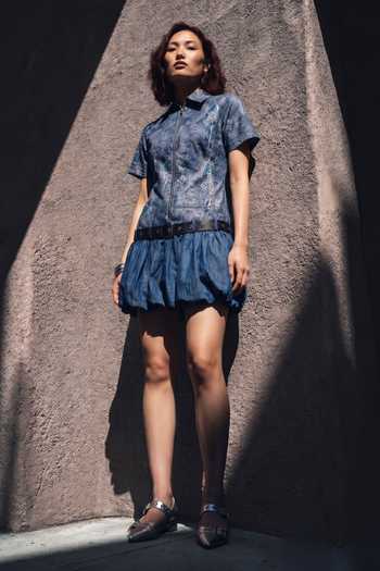 Devina Juneja Dahlia Bubble Hem Dress With Belt 