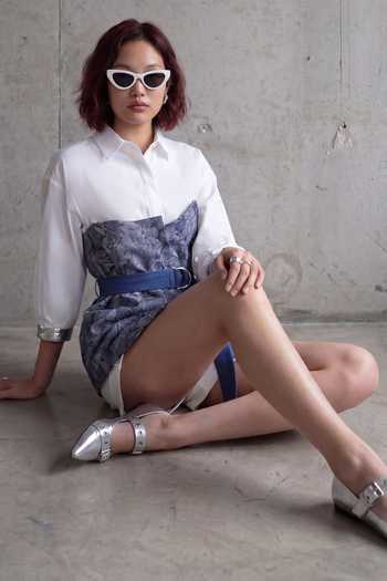 Devina Juneja Dahlia Bracelet Shirt With Belt 