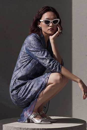 Devina Juneja Blue Denim Shawl Neck Dahlia Short Dress Online at Aza Fashions Devina Juneja_Blue Denim Shawl Neck Dahlia Short Dress _Online_at_Aza_Fashions