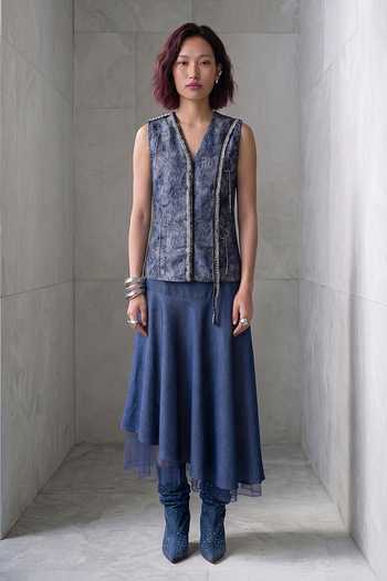 Devina Juneja Dahlia Fringe Skirt 