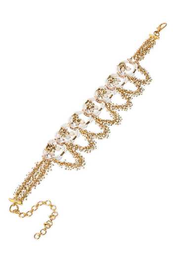 House Of D"Oro White Pearl Kundan Embellished Choker Online at Aza Fashions House Of D"Oro_White Pearl Kundan Embellished Choker _Online_at_Aza_Fashions