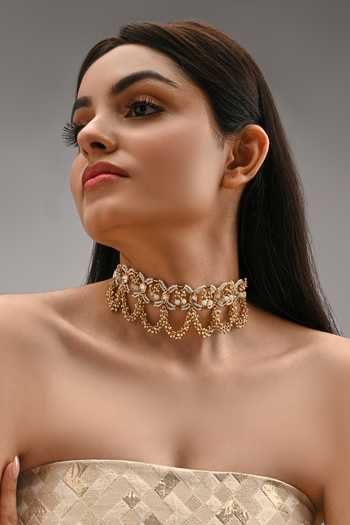 House Of D"Oro Pearl Kundan Embellished Choker 