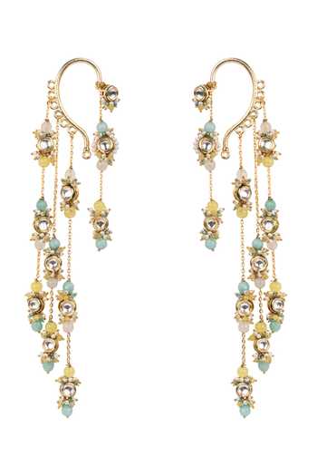 House Of D"Oro Kundan Layered Pair Of Earcuff Earrings 