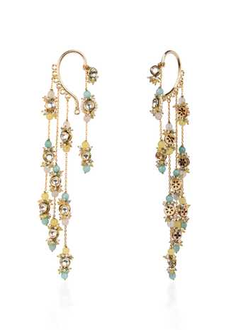 Buy House Of D"Oro Multi Color Kundan Layered Pair Of Earcuff Earrings Buy_House Of D"Oro_Multi Color Kundan Layered Pair Of Earcuff Earrings