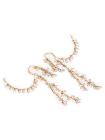 Buy House Of D"Oro White Pearl Drop Bunch Hanging Earcuff Earrings Buy_House Of D"Oro_White Pearl Drop Bunch Hanging Earcuff Earrings