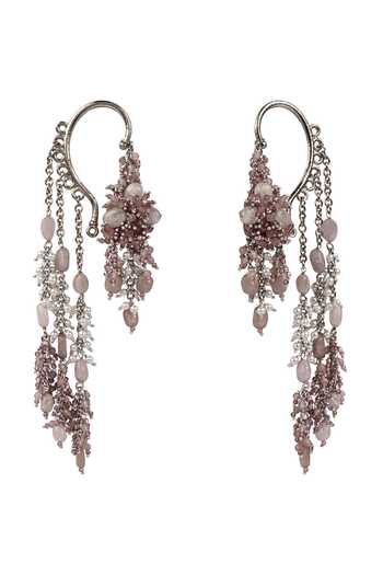 Buy House Of D"Oro Purple Crystal And Pearl Cuff Earrings Online at Aza Fashions Buy_House Of D"Oro_Purple Crystal And Pearl Cuff Earrings _Online_at_Aza_Fashions
