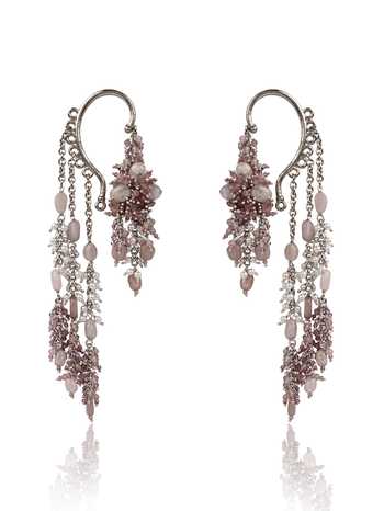 House Of D"Oro Crystal & Pearl Ear Cuff Earrings 