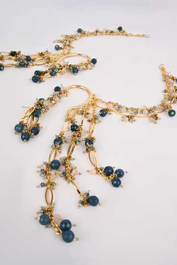 Buy_House Of D"Oro_Multi Color Beaded Kaan Chain Ear Cuff Earrings _Online_at_Aza_Fashions