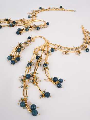 Buy_House Of D"Oro_Multi Color Beaded Kaan Chain Ear Cuff Earrings 