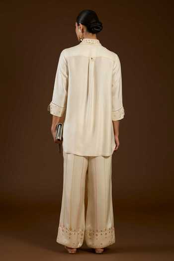 I Am Design I Am An Ivory Aari Work Shirt & Pant Co-ord Set 