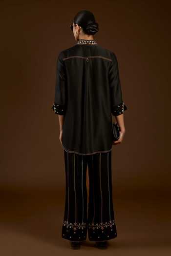 I Am Design I Am A Black Aari Work Shirt & Pant Co-ord Set 