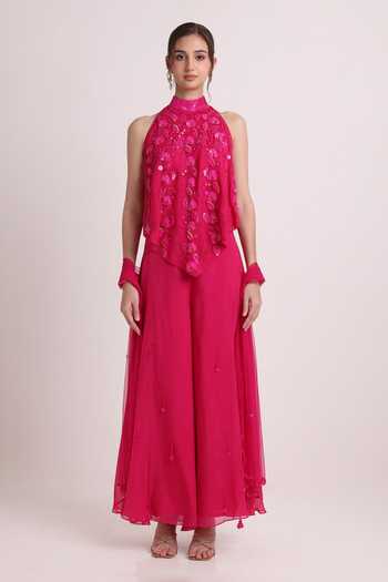 Keith Gomes Embroidered Short Tunic Palazzo Set