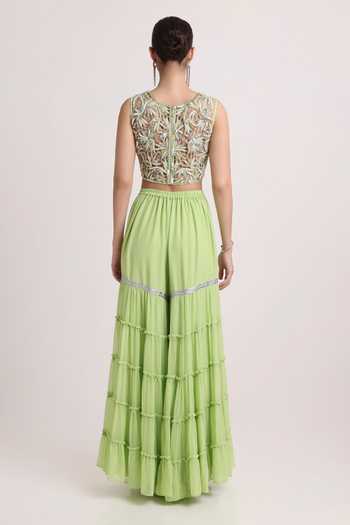 Keith Gomes Embroidered Top & Gharara Set