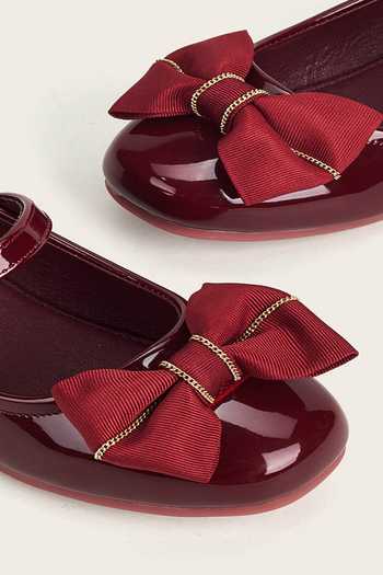 Ninobello Maroon Bow Bellies Online at Aza Fashions Ninobello_Maroon Bow Bellies _Online_at_Aza_Fashions