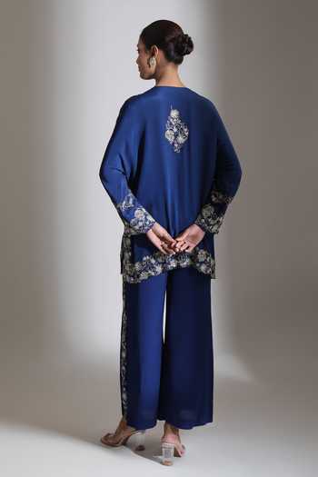 Tanu Malhotra Floral Embroidered Top & Pant Set 