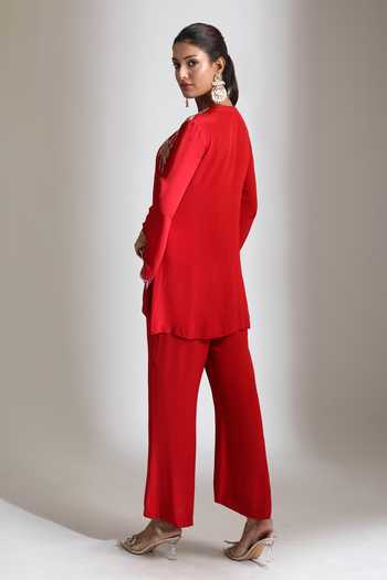 Tanu Malhotra Placement Embroidered Top & Pant Set 