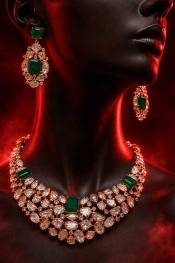 Buy Tussya Gold Plated Pearl Embellished Necklace Set Online at Aza Fashions Buy_Tussya_Gold Plated Pearl Embellished Necklace Set _Online_at_Aza_Fashions