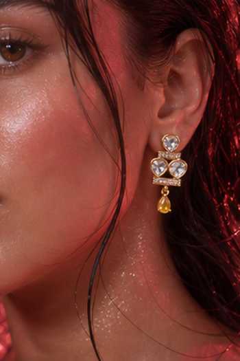 Buy Tussya Gold Plated Stone Embellished Necklace Set Buy_Tussya_Gold Plated Stone Embellished Necklace Set
