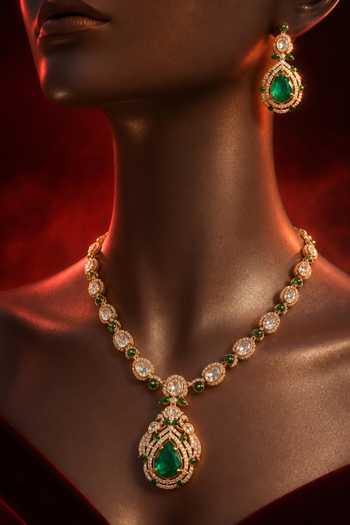 Buy Tussya Gold Plated Kundan Necklace And Earrings Set Online at Aza Fashions Buy_Tussya_Gold Plated Kundan Necklace And Earrings Set _Online_at_Aza_Fashions