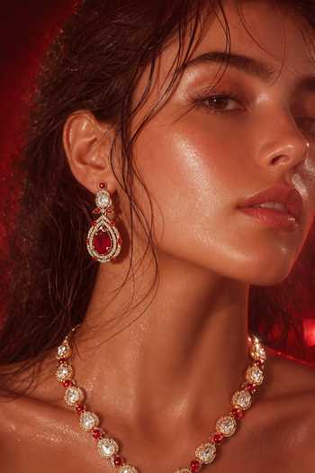 Buy Tussya Gold Plated Kundan Embellished Pendant Necklace Set Online at Aza Fashions Buy_Tussya_Gold Plated Kundan Embellished Pendant Necklace Set _Online_at_Aza_Fashions