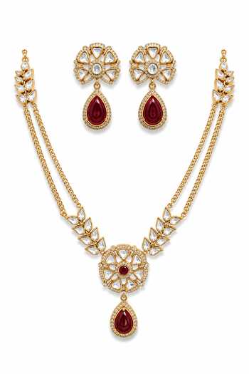 Tussya Embellished Pendant Necklace Set 