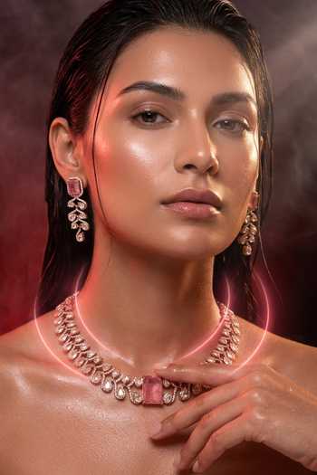 Buy Tussya Gold Plated Kundan And Pearls Embellished Necklace Set Online at Aza Fashions Buy_Tussya_Gold Plated Kundan And Pearls Embellished Necklace Set _Online_at_Aza_Fashions